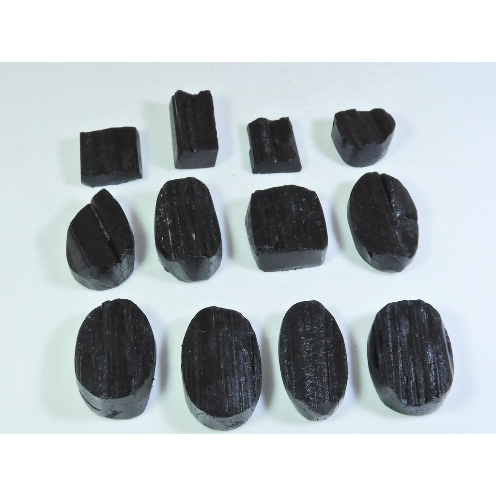 432Cts. Natural Black Tourmaline Mix Shape Cabochon Loose Gemstone 11Pcs Lot C-358