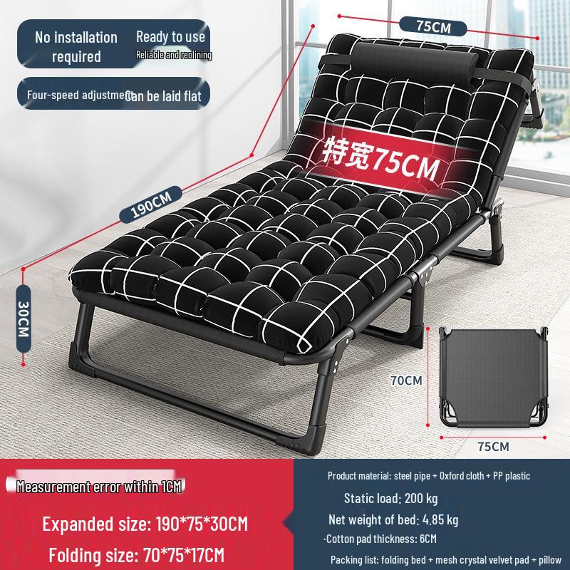Multi-functional Folding Single Bed: Portable Recliner for Home, Office, and Camping Naps
