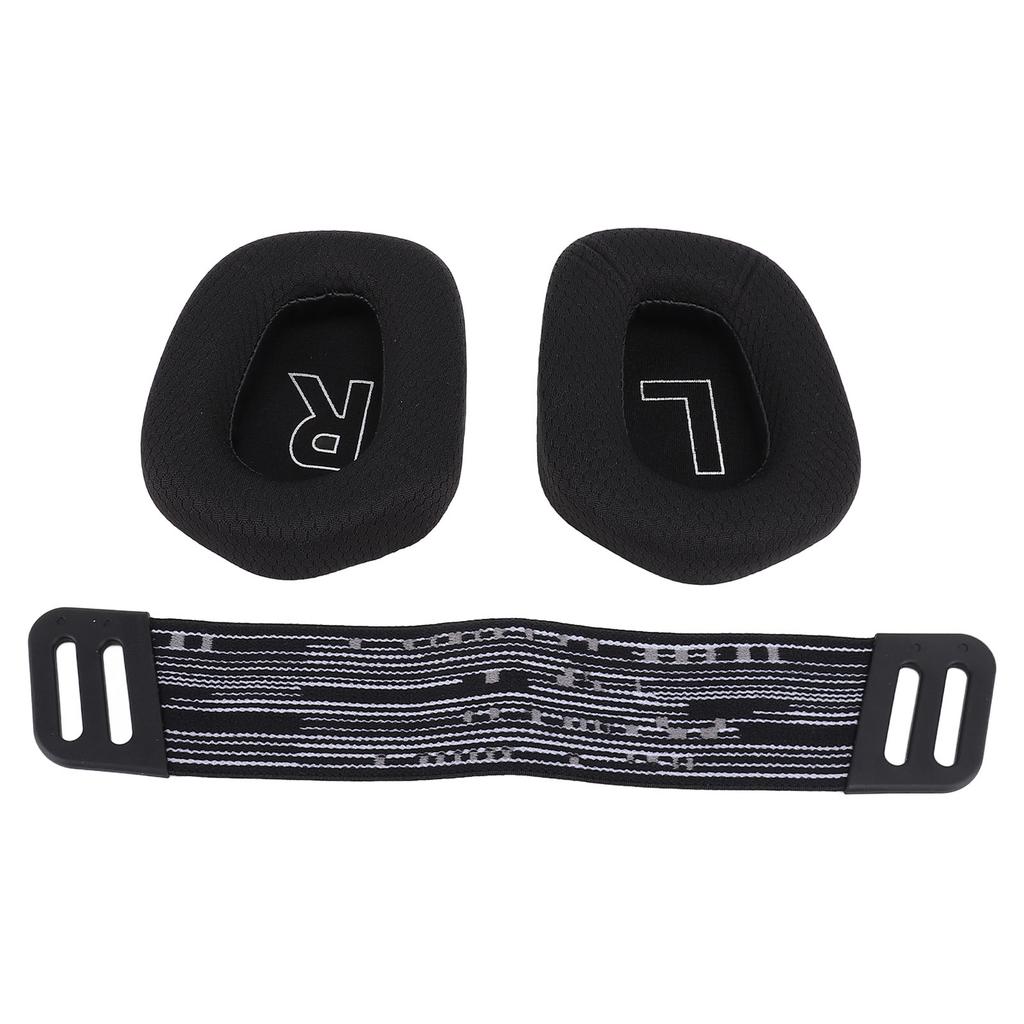 Headset Ear Pads Breathable Mesh High Density Memory Foam Ear Cushions with Headband Straps for G733 Wireless G335