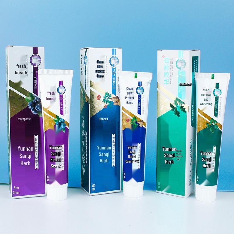 Yunnan Herbal Toothpaste with Sanqi & Baking Soda for Whitening and Fresh Breath