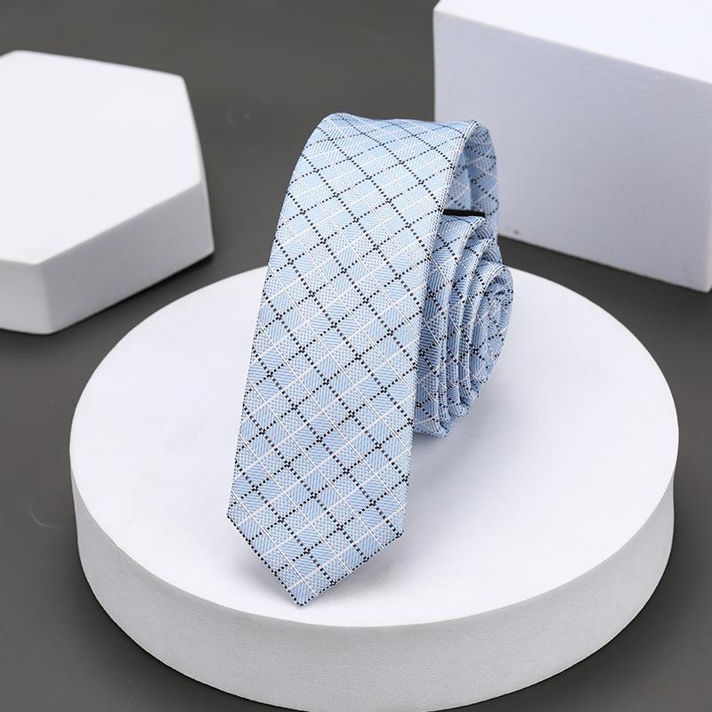Version Coréenne Décontractée 5cm Hommes et Femmes Robe d'Affaires Marié Mariage Rayure Main Travail Étroit Paresseux Couleur Unie Cravate