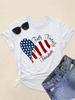 Plus Size Women's Round Neck Short Sleeve Top Featuring American Flag Design for Independence Day Summer Fashion Outfit