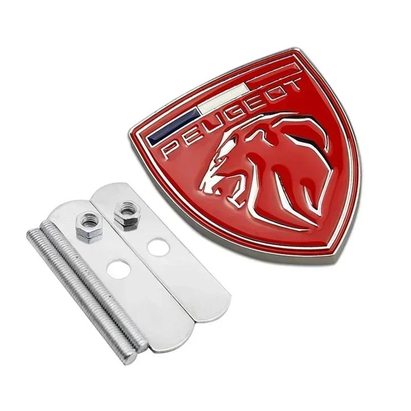 Car Front Grille Emblem Metal Badge Decoration for Peugeot 106 107 108 206 207 208 301 306 307 308 407 M408 508 2008 3008 4008