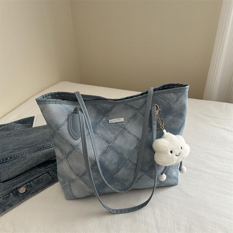 Simple and Fashionable Hand-held Large Capacity Tote Bag Korean Style Fashion Underarm Bag Summer Class Commuter Shoulder Bag