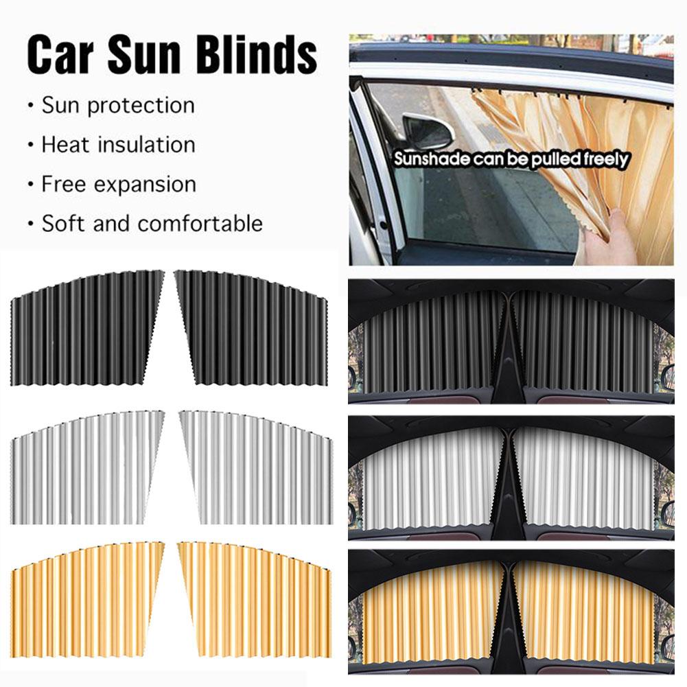 Magnets Car Sunshade Curtain Universal Side Window Sliding Car Retractable Interior Track Shades Accessories Car Curtains Q9S2