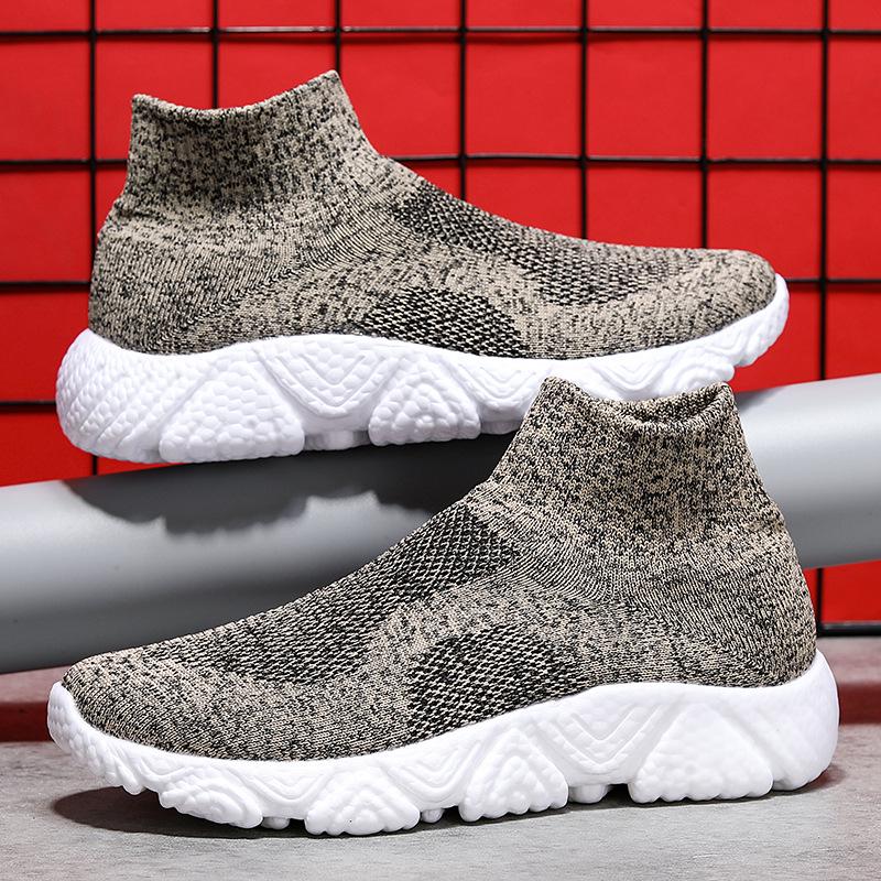 Scarpe da Corsa High-Top Slip-On in Mesh Flyknit da Uomo 2026 - Calzature Sportive Casual Autunnali Comode