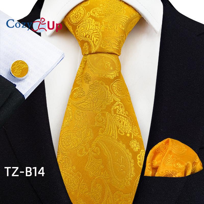 Cozy Up Three-piece Set Paisley Fashion Business Men's Tie Includes Tie Cufflinks Handkerchief