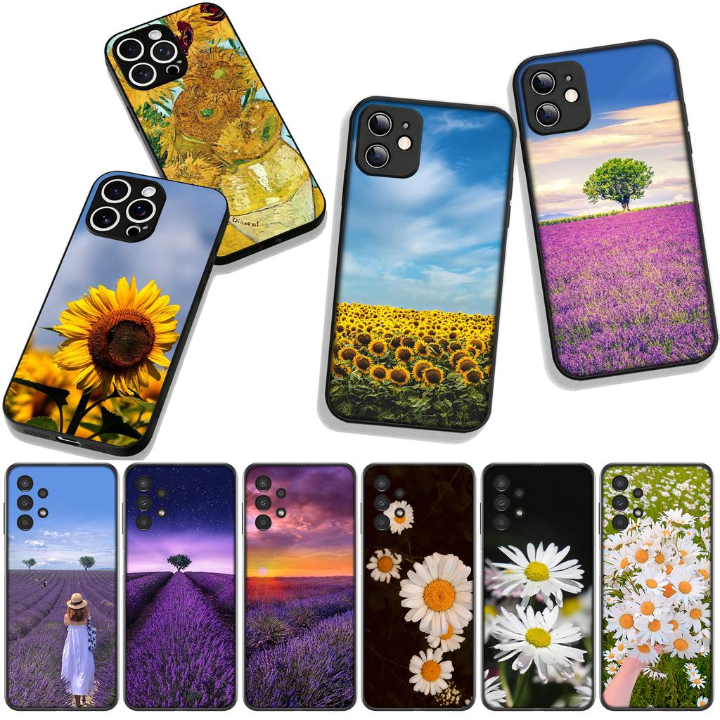 Sunflower Rose Flower Lavender Daisy Phone Cover for Apple iPhone 16 15 14 Plus 13 12 Mini 17 Pro Max + ProMax 16E Air Case