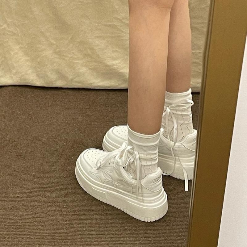 Board shoes student versatile heightening platform white shoes women's casual new spring and summer lightweight retro sports shoes