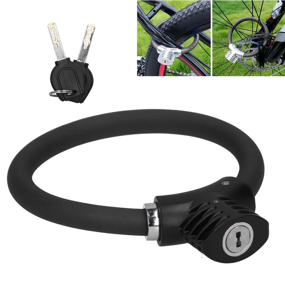 Zinc Alloy Bicycle Ring Lock Thickened Steel Cable Bicycle Security Lock  for Cycling Matte black