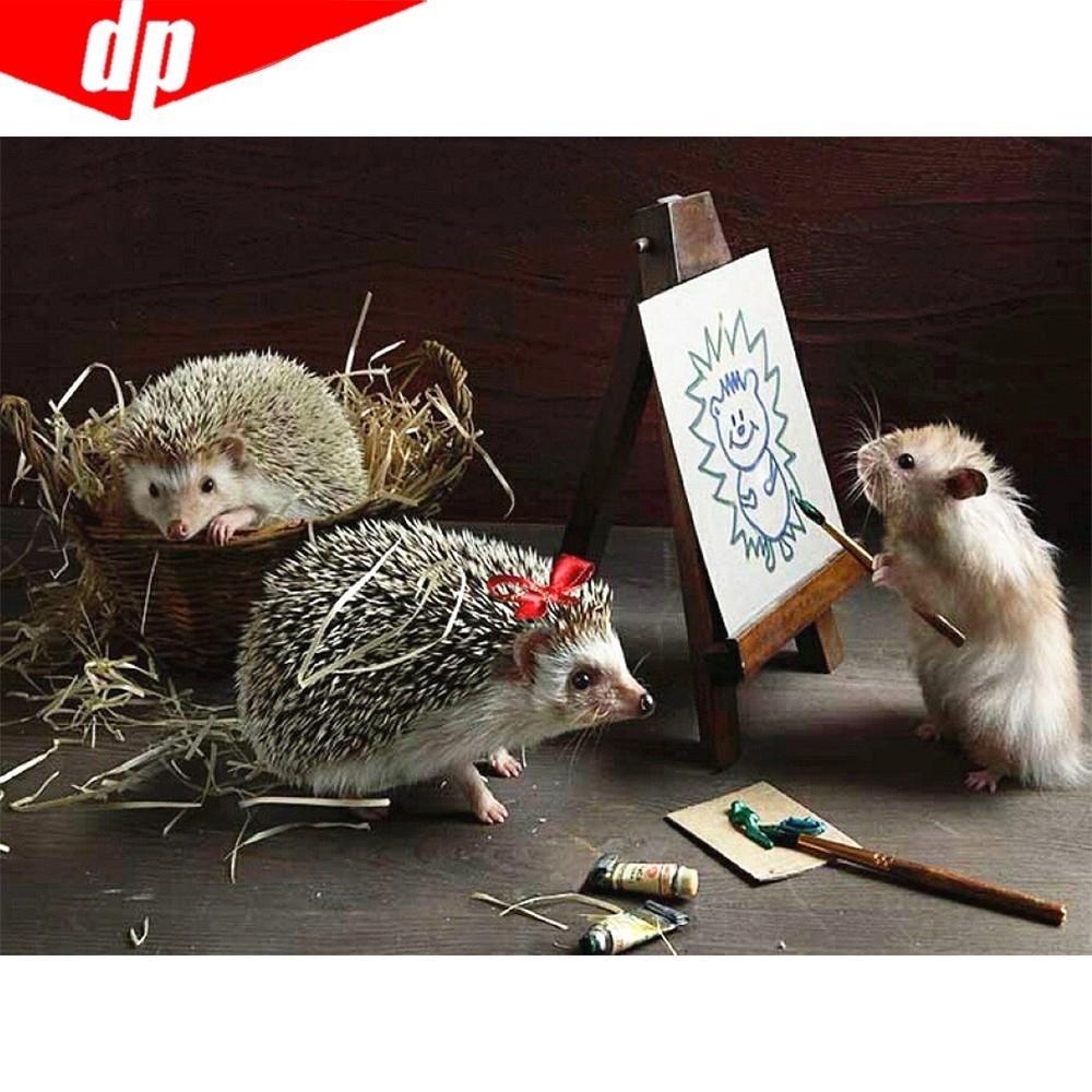 Full Square/Round Diamond Painting Mountain Landscape Mountain Pictures of Rhinestones 5D Diamond Embroidery Tiger Deer Animal Mosaic Wall Art