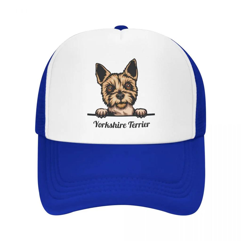 Cappellino da camionista con cane Yorkshire Terrier che sbircia Personalizzato Donna Unisex Regolabile Cappellino da baseball per adulti Cappellino da papà per esterni