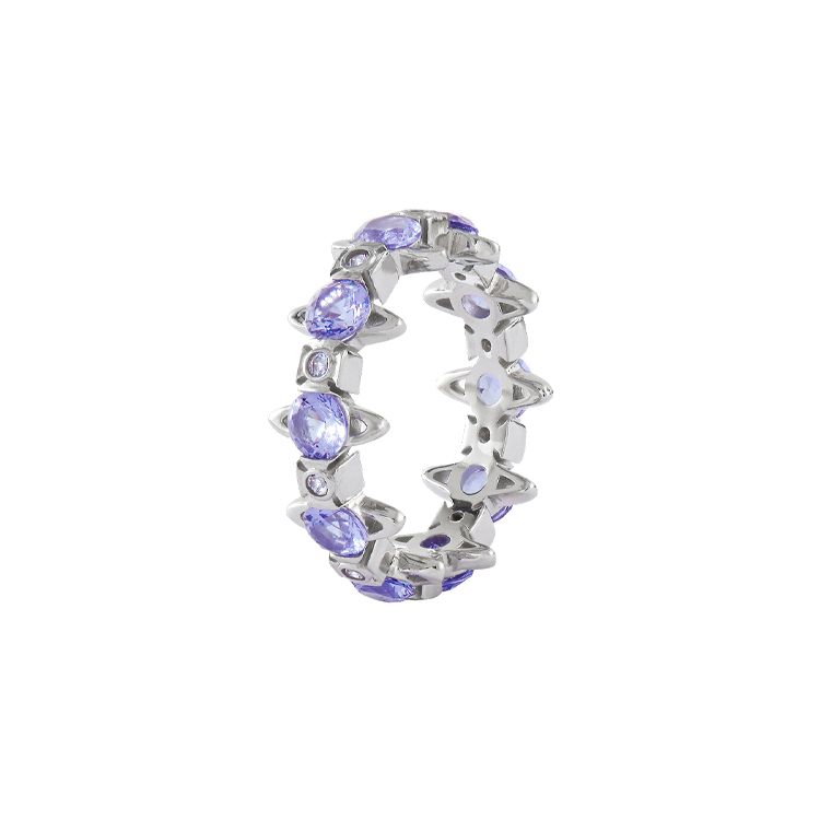 

Vivienne Westwood Warwick Sphere Inlaid Recycled Silver Ring Women rings Purple 6404016901P250P250 Box,XXS