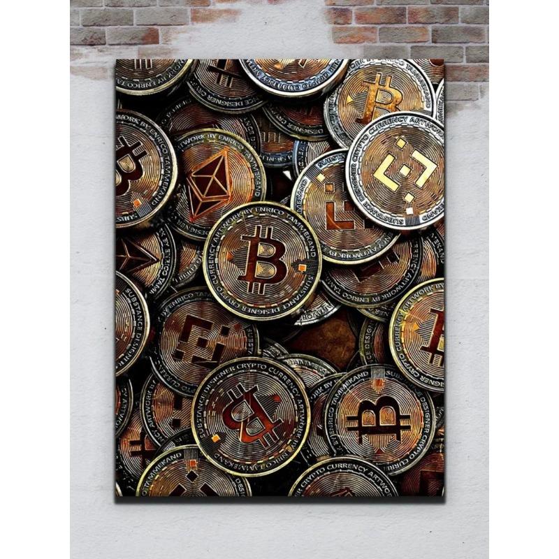 Money Banknotes Wall Art, Cash Decor Painting 20x30cm