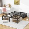 Bed Frame 120x200 Cm Metal, Sturdy Platform Bed with Headboard, Noiseless, Easy Assembly, No Box Spring Needed, Ideal for Couples & Guest Rooms
