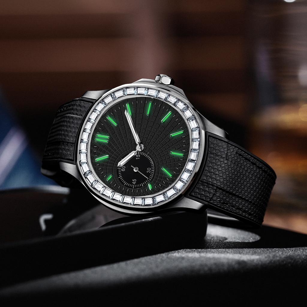 28.5mm Hollow Out Dial Fit NH38/34 Movement Green Luminous High-Quality Copper Dial Watch Modification Accessories