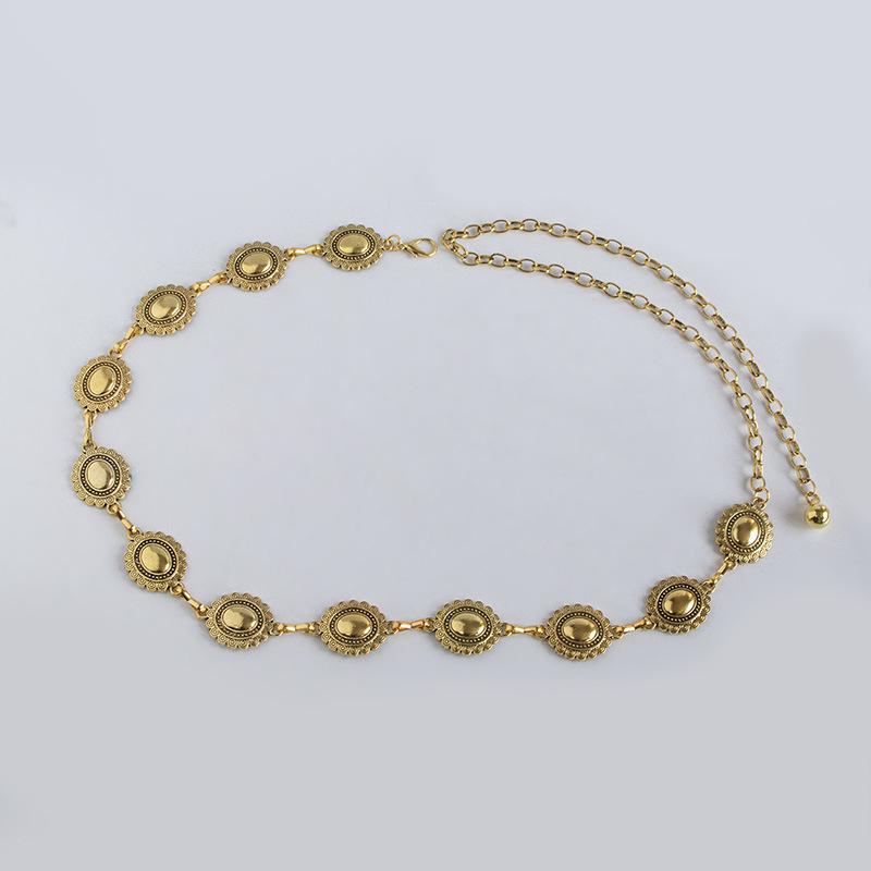 Women's High-end Waist Chain Women's Retro Belt Versatile Rhinestone Waist Chain Butterfly Flower Women's Waist Chain
