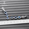 Long Earrings Natural London Blue Topaz Oval 5*7mm Long Style 925 Silver Earrings Simple Luxury Design for Solemn Lady Nice Jewelry Gift