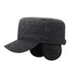 Winter Men's Hat Velvet Thick Ear Protection Wool Flat Cap Middle-Aged Outdoor Warm Cotton Hat