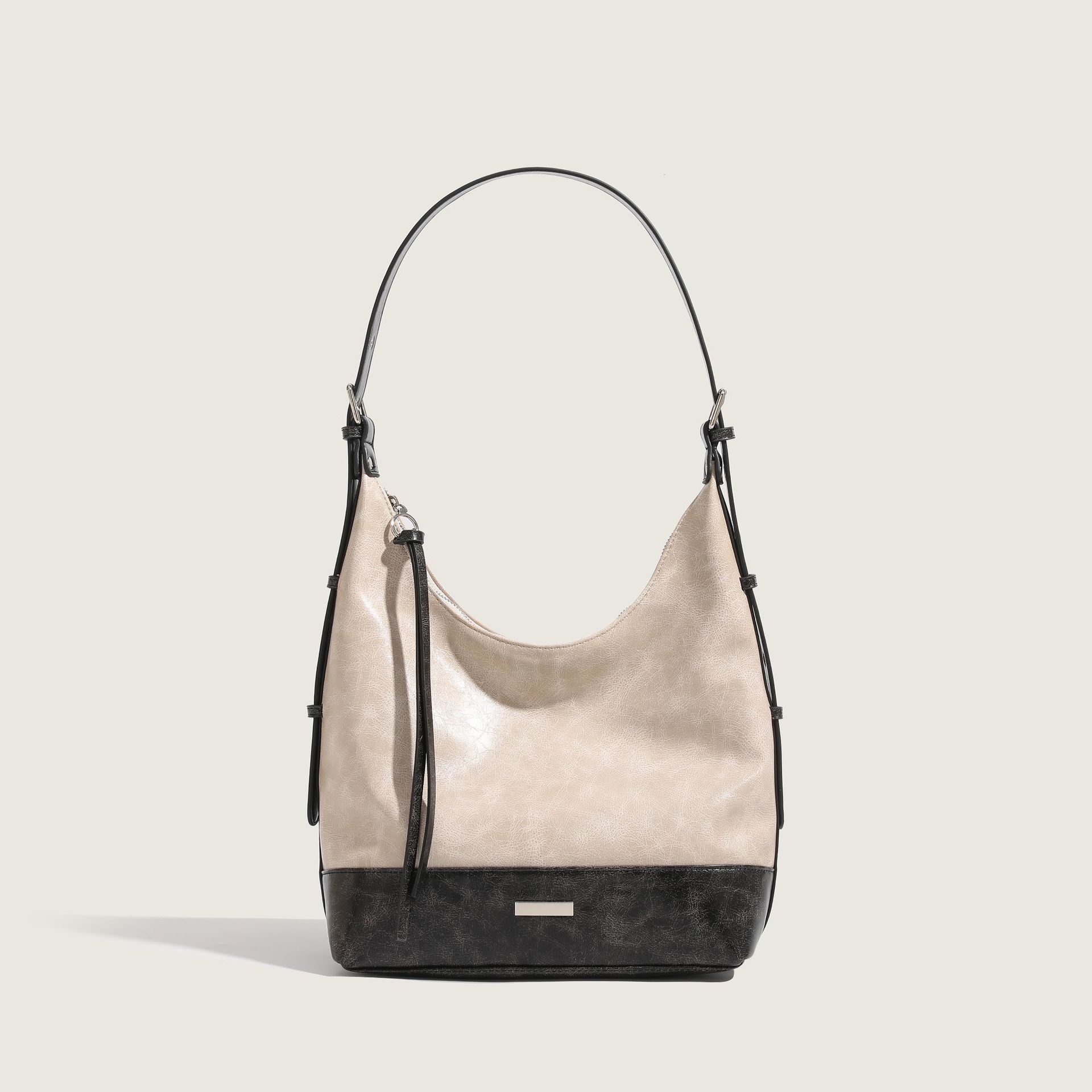 Fashionable and Versatile Shoulder Bag, Premium Texture Bucket Bag, Large Capacity Commuting Contrasting Color Tote Bag