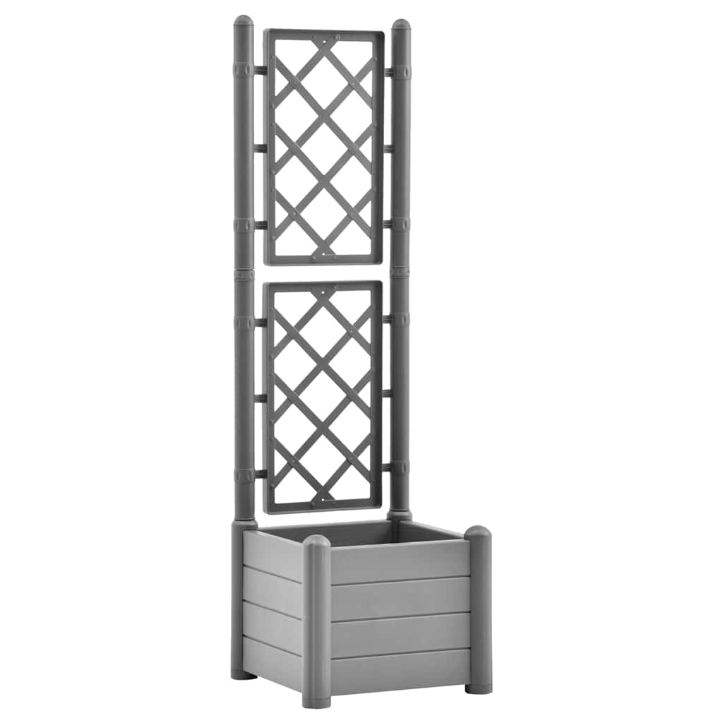 Planter with Trellis 43x43x142 Cm PP Stone Green