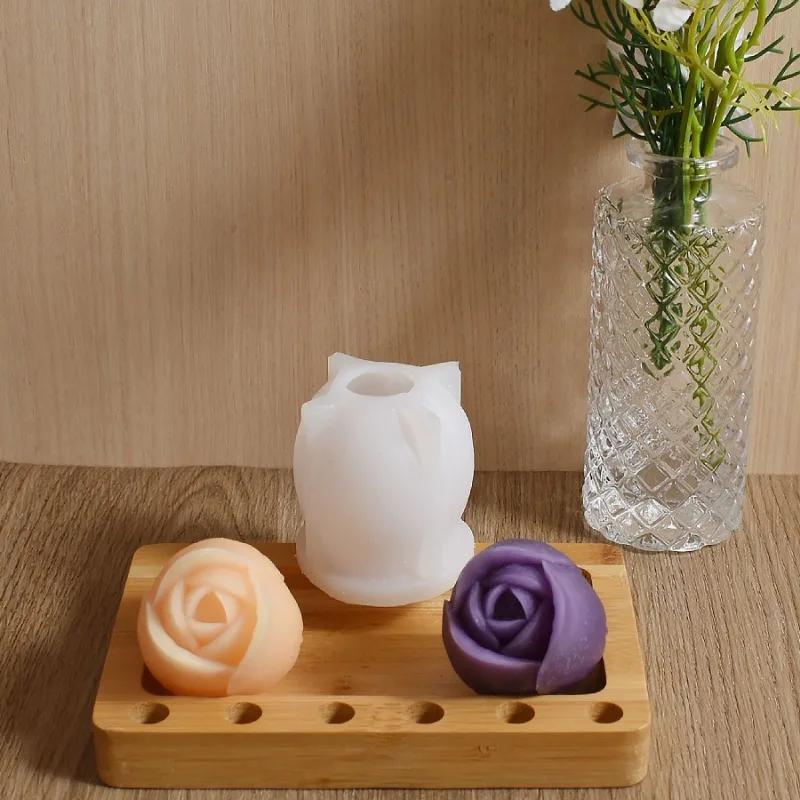 DIY Tulip Flower Candle Silicone Mold 3D Flower Soap Aromatherapy Gypsum Handicraft Cement Mould Ice Cube Chocolate Making Tool