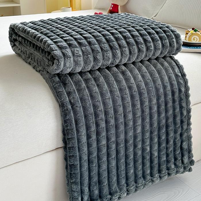 Pătură de Flanel Culoare Solidă Imitație Blană Carouri pentru Iarnă Pătură pentru Odihnă la Birou iarna Pătură pentru Aer Condiționat