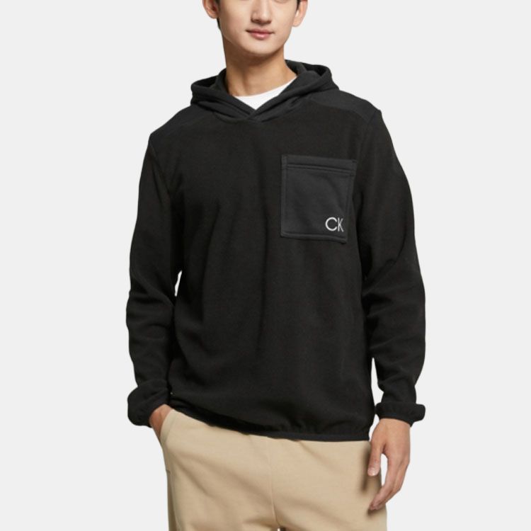 Calvin Klein FW22 Brand Logo Embroidered Hoodie Men Hoodies Black 40KC439-BAE