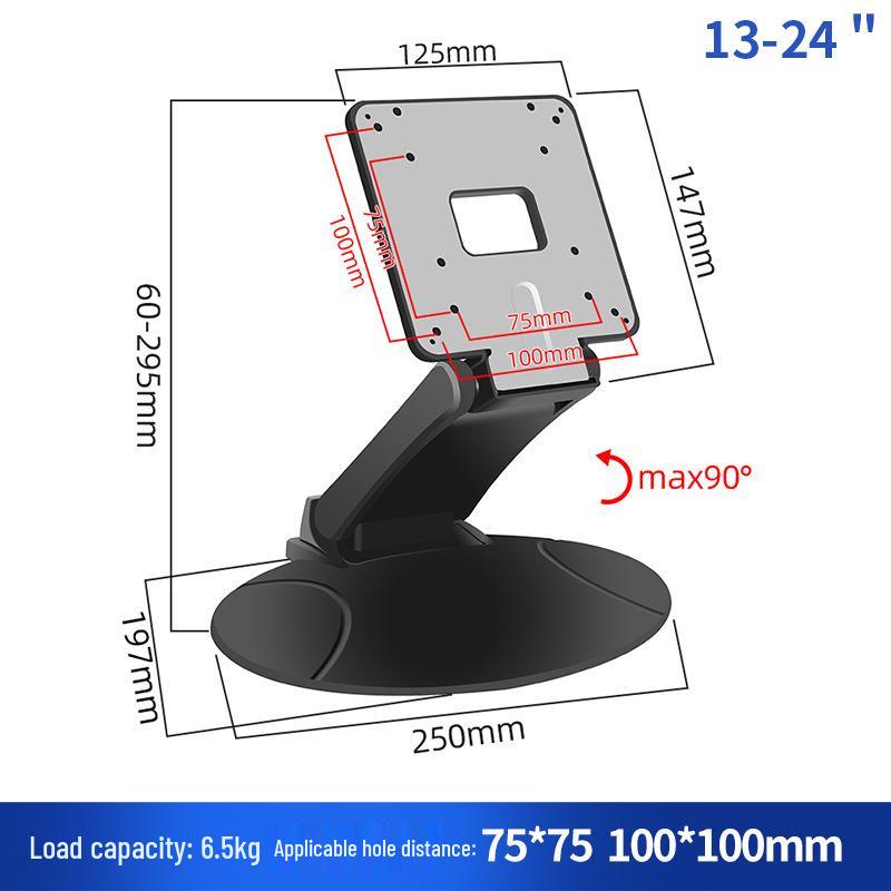 Adjustable 13-24" Computer Monitor Stand – No-Drill, Folding VESA Bracket