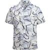 Men's Digital Printed Polyester Fiber Shirt Short Sleeved Casual Summer Hawaiian Beach Shirt