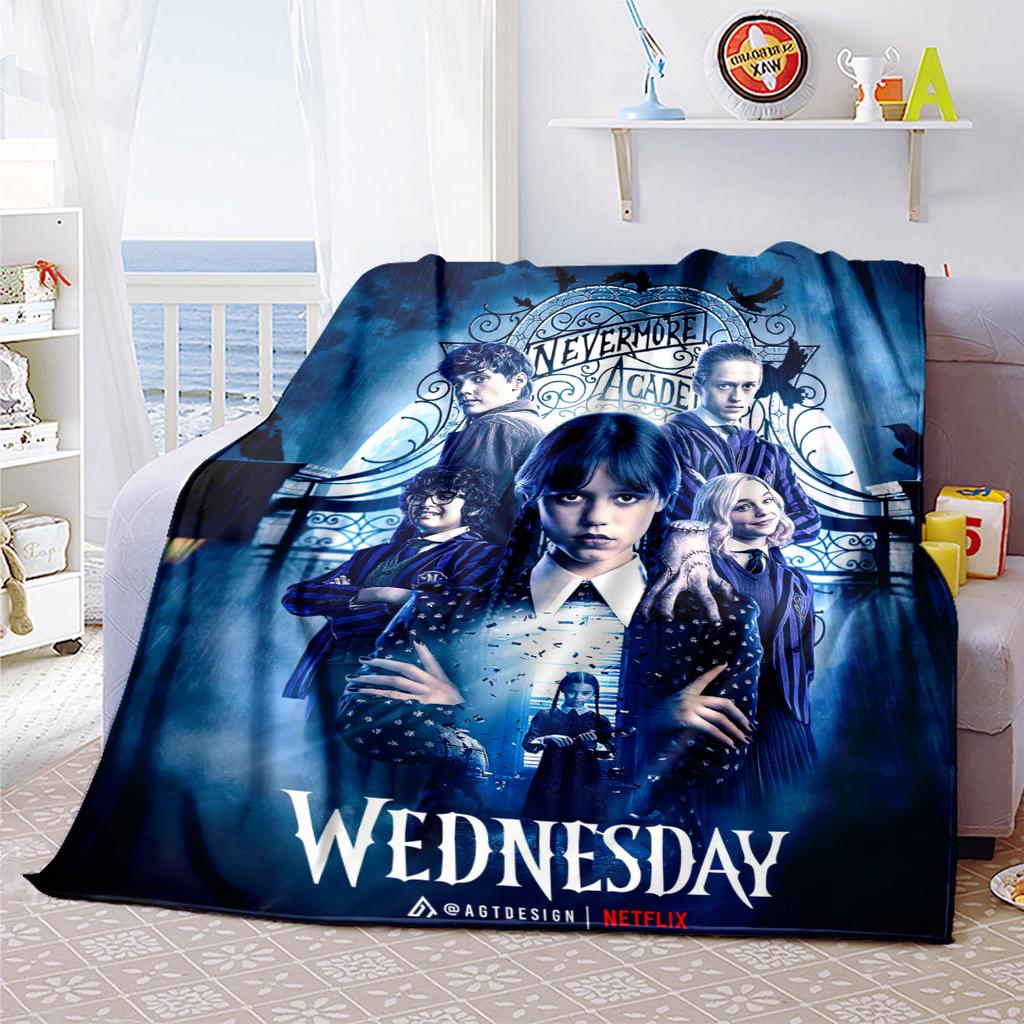 Wednesday Halloween Costume Blanket Perfect All Seasons Soft Comfortable Sofa Office Nap Travel Halloween Gift