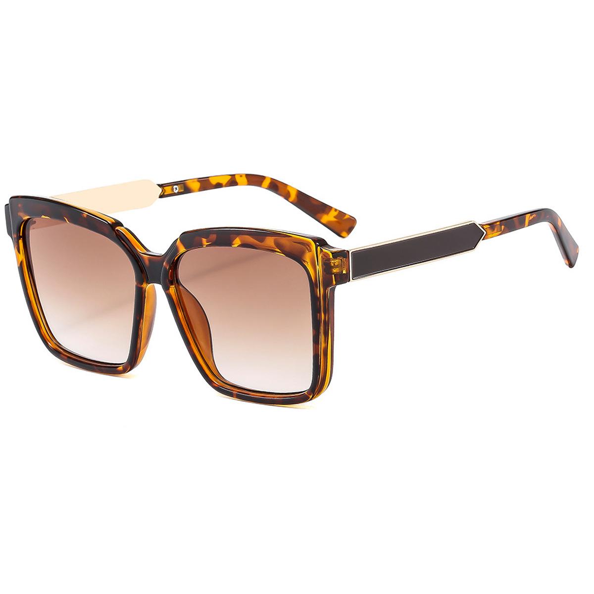 

Fashion Square Large Frame Decoration Sunglasses for Women Men Elegant Glasses Set Summer Dance Party Holiday Gift UV400 as picture леопардовый