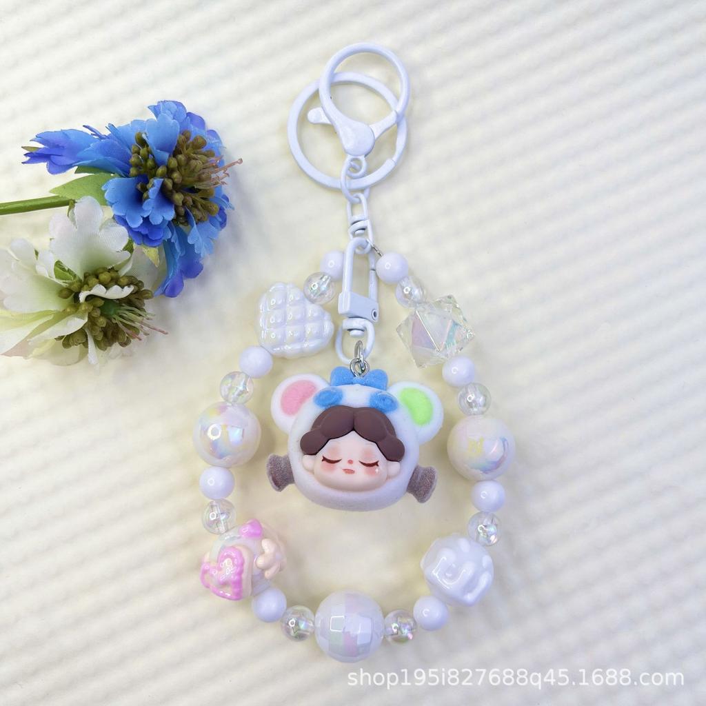 Flocking Wizard Cute Grain Mobile Phone Chain Keychain Bag Doll Pendant Accessories