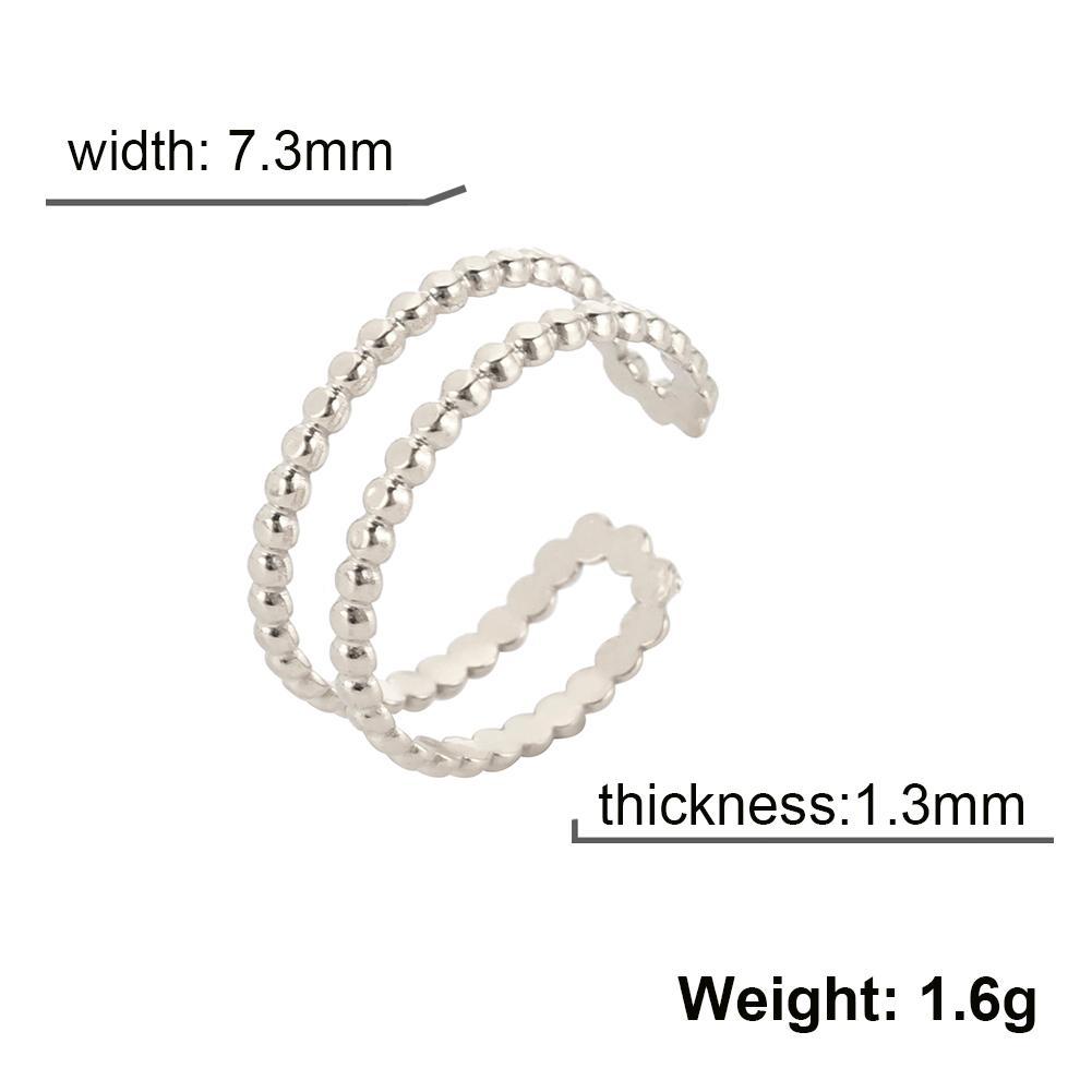 Women Irregular Wave Geometric Rings Fashion Stainless Steel Gold Adjustable Minimalist Finger Ring Jewelry