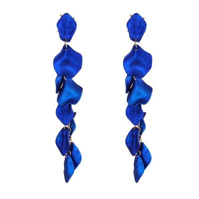 1 Pair Women Petal Earrings Retro Anti-allergy Lightweight Ear Decoration Jewelry Prom Cocktail Party Hanging Earrings Long Dangle Earrings