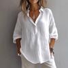 Ladies' Lavender Shirt - Classic Collar Non Elastic Button Top, Breathable Long Sleeve for Daily Office and Casual Dress