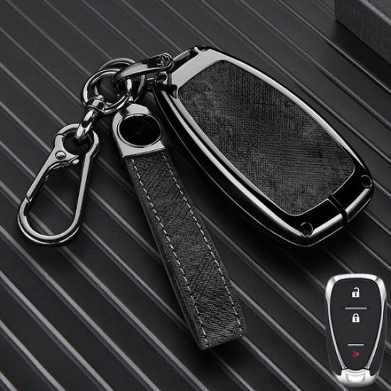 Zinc Alloy Leather Car Key Case Cover For Chevy Camaro Cruze Malibu Volt Bolt EV