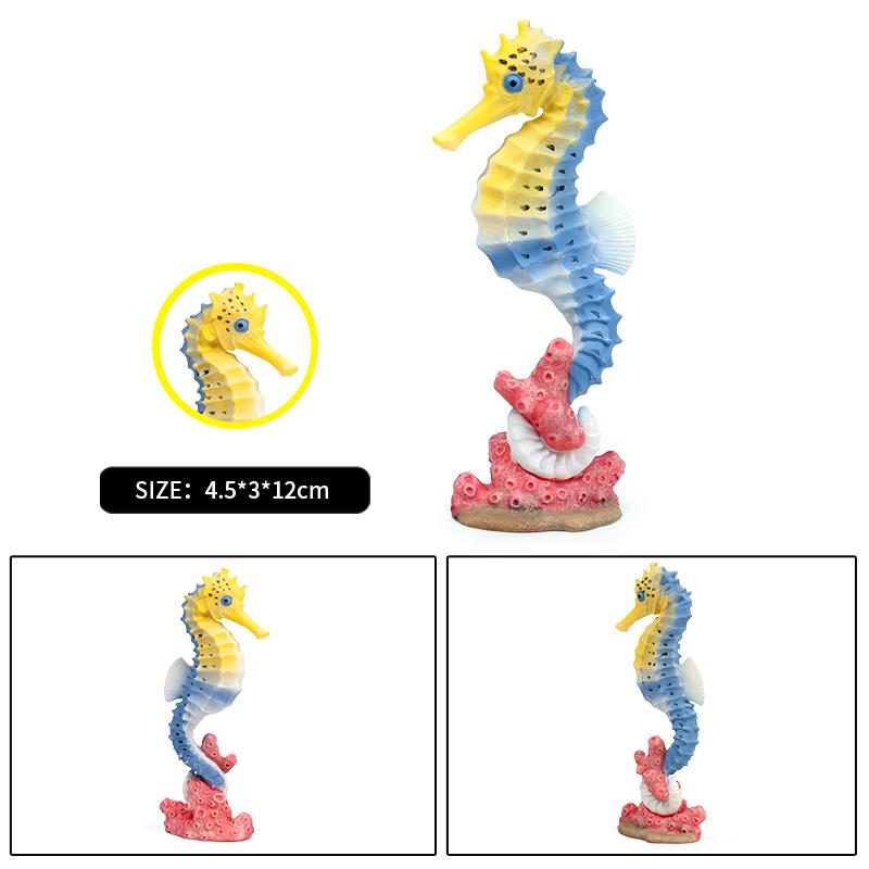 Oenux Ocean Animals Model Jellyfish Starfish Sea Anemone Coral Action Figures Aquarium PVC Miniature Educational Kids Toy Gift
