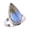 Natural Labradorite Gemstone 925 Solid Sterling Silver Jewelry Ring Size 9 q5A49