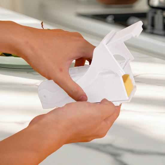 Butter Cutter Dispenser One-Touch Butter Slicer Machine Multi-functional Cheese Slicer Tool for Bread Cakes Cookies Breakfast