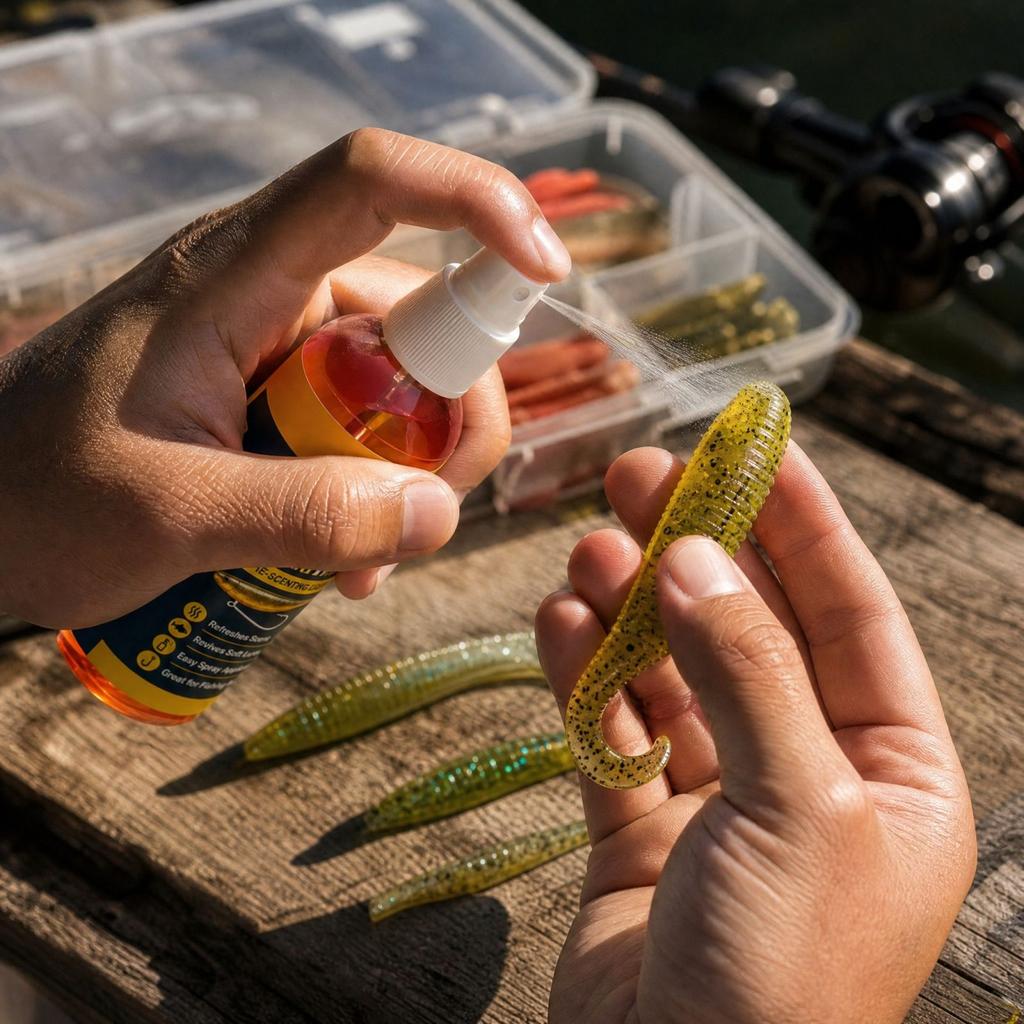 Spray Aromatico per Pesca su Plastica Morbida - Rigeneratore e Ricarica Aromatiche