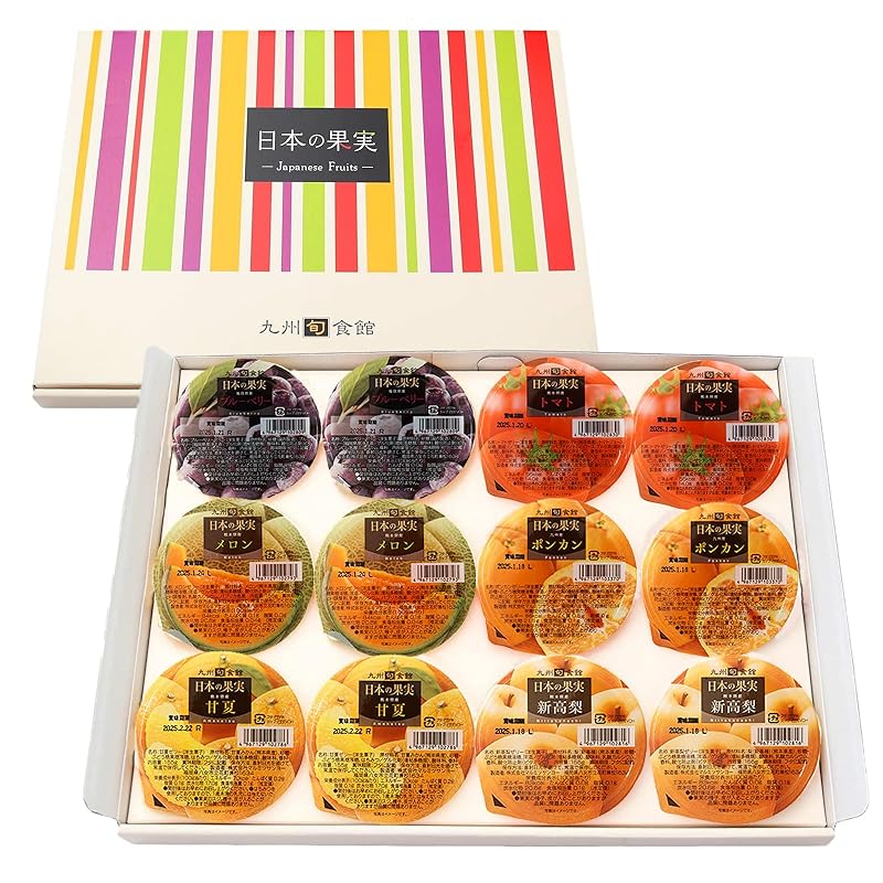 

[Kyushu Shunshokukan] japanese fruit fruit jelly 6 types (2 each) 12 pieces (Amanatsu) tomato Ponkan melon blueberry Niitakanashi) Assortment gift set