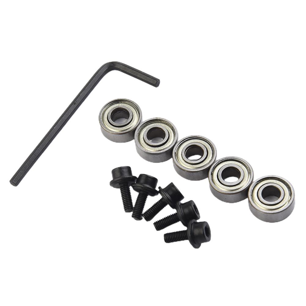 Router Bit Bearing Steel Top Shank for Milling and For Flush Trim Inner 4 76mm Outer 12 7mm Bearings and Hex Wrenches