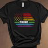 Rainbow Flag Pride T Shirt Lgbt Patriotic Vintage Washed Comfortable Stretched Breathable Homme Versatile Soft Fashion