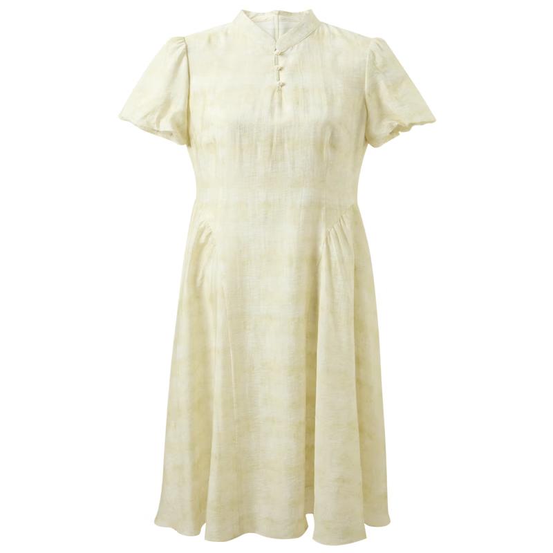 Sancai Lyocell Printed New Chinese Style A-line Dress M