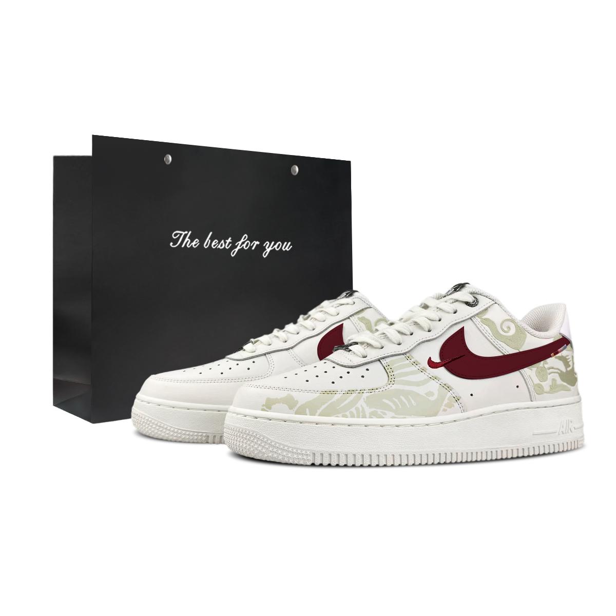 

Nike Air Force 1 07 BNK Swift Shadow Crimson Wing Стійкий до стирання Дихаючий Стійкий до стирання Дихаючий Низькі IQ1119-011(Team1771-SBOX) 42