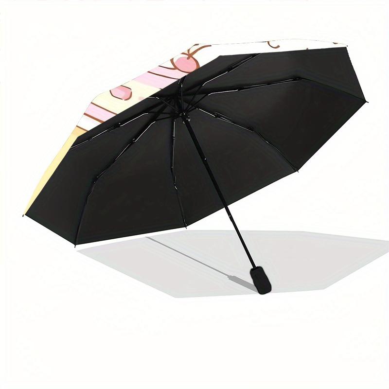 Happy Birthday Pom Pom Purin Durable Cartoon Folding Umbrella, Portable 3-Fold Compact Umbrella for Men and Women, Suitable for Travel or Daily Use.Y0
