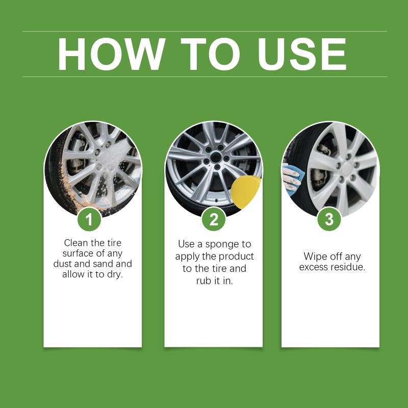 Car Tire Shiny Paste Waterproof Finish AntiAging Wax Long Lasting Coating for Rubber Parts in Car Wash and Detailing