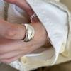 Glossy Geometric Irregular Adjustable Ring for Women - Trendy Retro Stackable Style