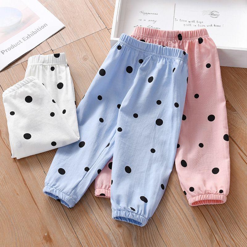 Children's Clothing Girls' Leggings Summer Thin Fit Children's Cotton Nine Quarter Pants Breathable Mosquito Proof Pants